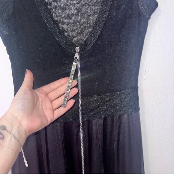 Dolce & Gabbana Black Sparkly Sheer Satin Skirt Mini Dress - Picture 13 of 16